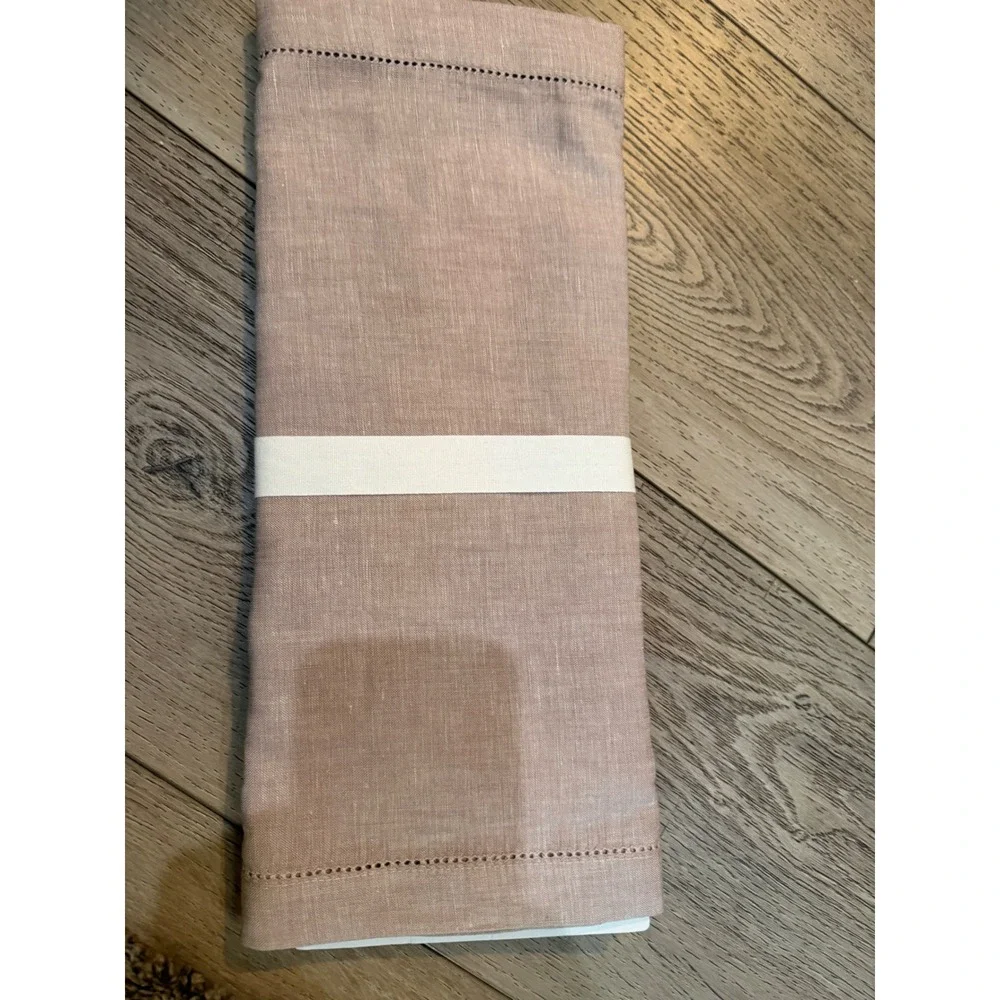 Pottery Barn Belgian Flax Linen Classic Table Runner 16x108 Smoky Quartz New